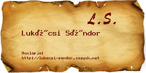 Lukácsi Sándor névjegykártya
